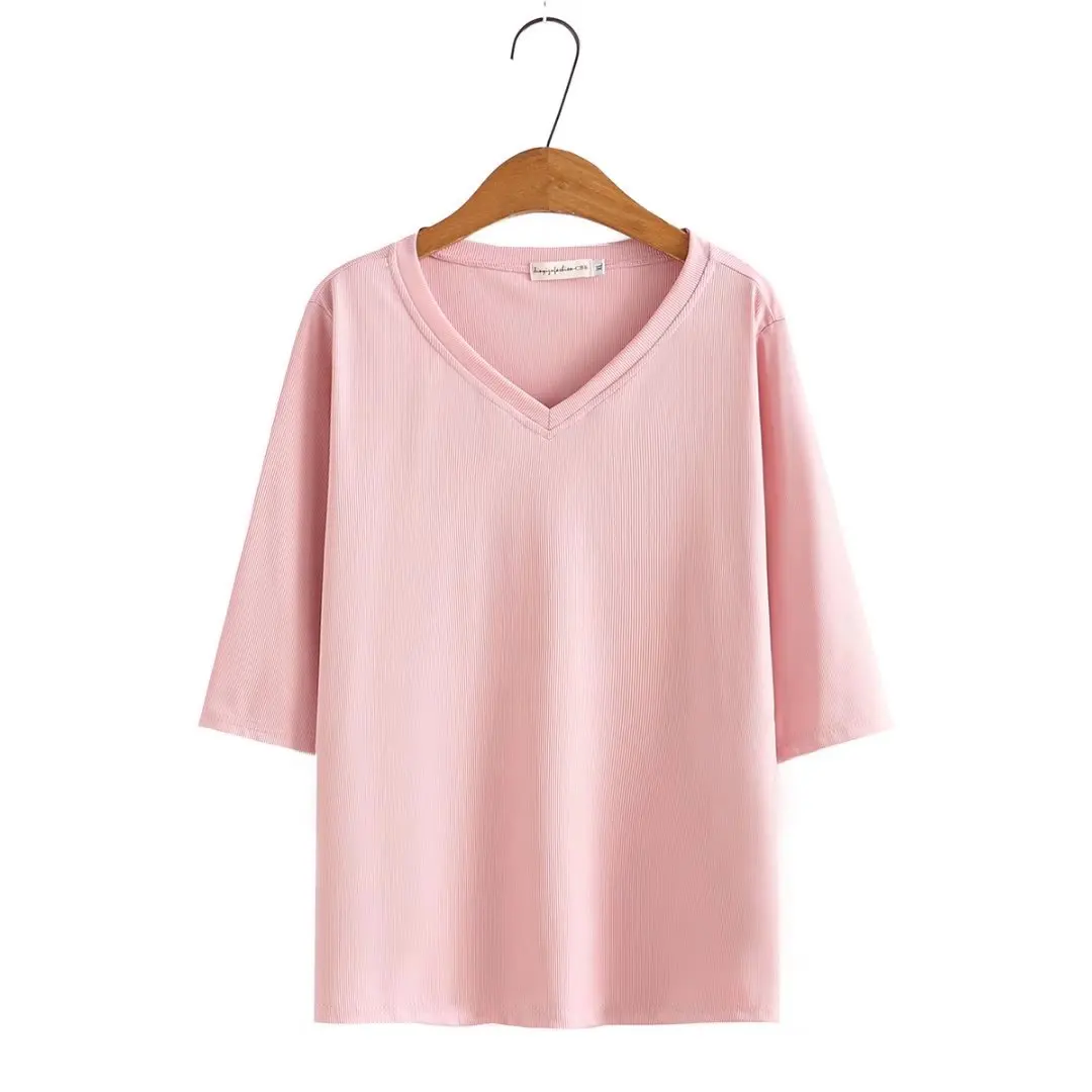 

Женская футболка с V-образным вырезом и рукавом 2022, большого размера