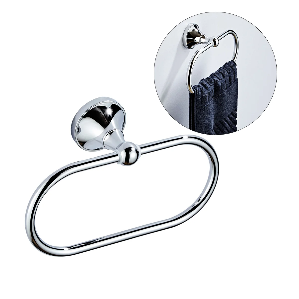 

Bath Oval Hand Towel Ring: Hand Towel Hanger Adhesive Towel Holder Wall Mounted Copper Towel Rack for Bathroom Kitchen Hotel
