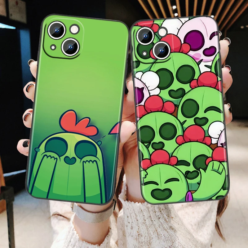 

Силиконовый чехол с шипами в виде кактуса для Apple IPhone 13 12 Mini 11 Pro XS MAX XR X 8 7 6S 6 Plus 5S SE, черный чехол для телефона