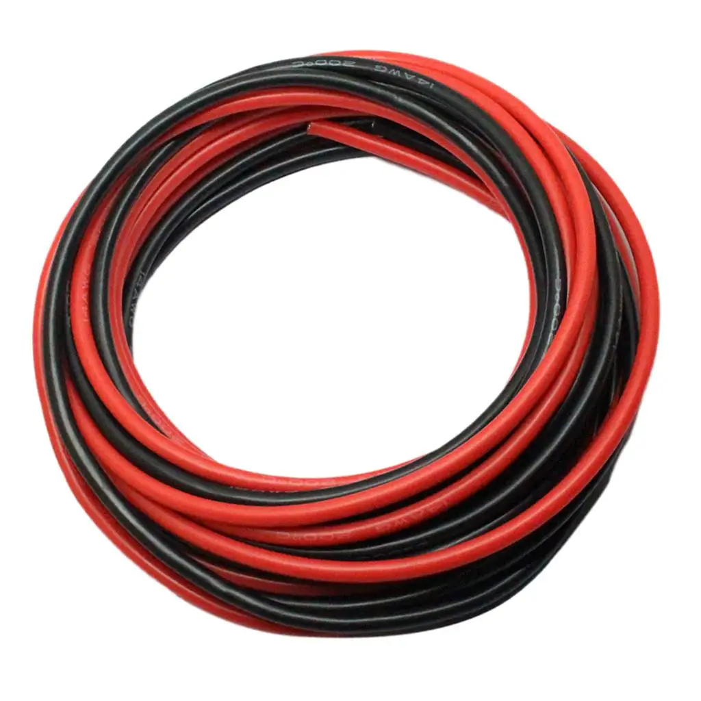 Фото 2 рулона по 14 AWG, 50-футовый силиконовый провод, гибкий многожильный медный кабель №5