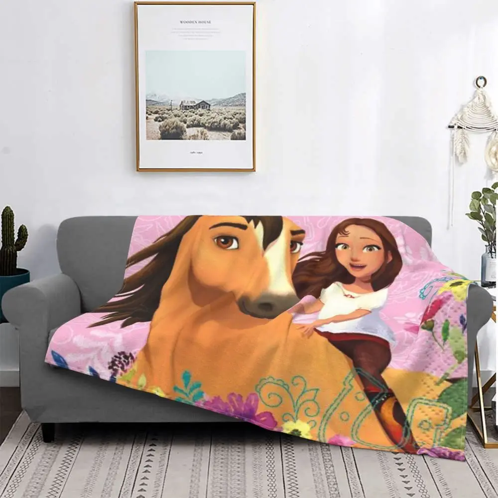 

Spirit Riding Free Design Blanket Bedspread Plaid Carpets Rug Comforters For Beds