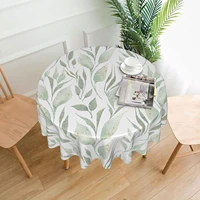 watercolor leaf pastel round table cover polyester stain and wrinkle resistant table cloth for kitchen dining coffee party