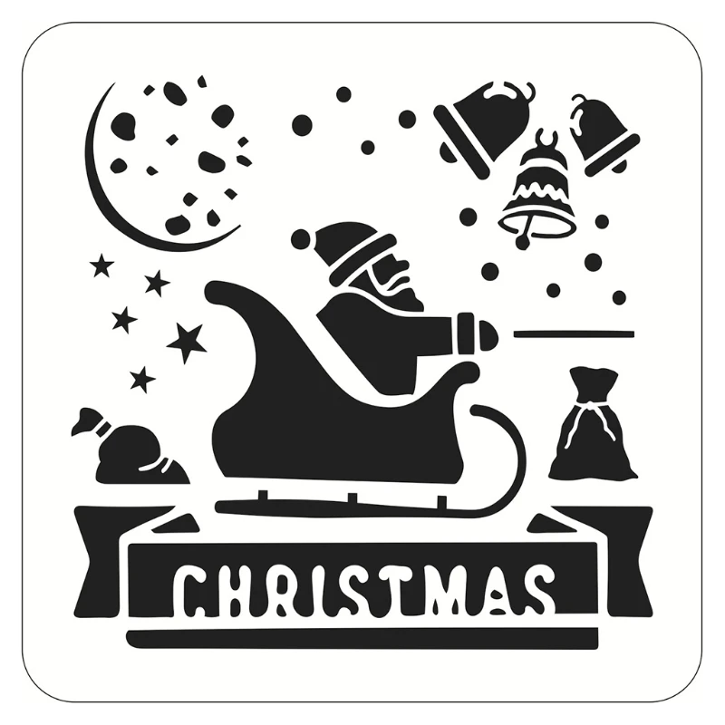 

16PCS Reusable Christmas Style Drawing Stencil Set for Christmas Party Decors Y98A