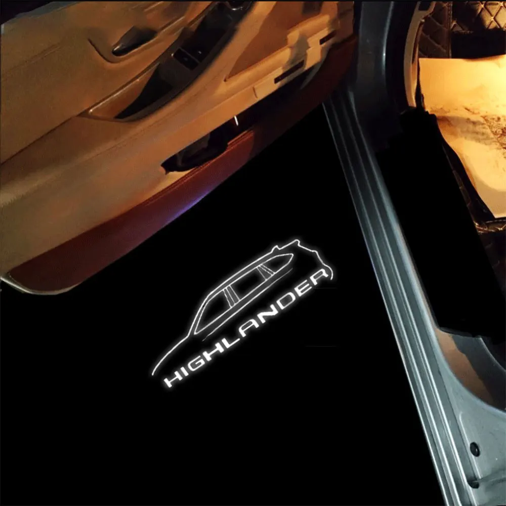 2 шт. светодиодных лампы для приветствия на автомобиле Toyota Highlander 70 XU70 2022 2021 2020 2019 с проектором на двери автомобиля наклейки аксессуары.