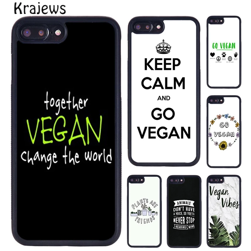 Krajews веганский вегетарианский чехол для телефона с цитатой iPhone 16 15 14 plus X XR XS 11 12 13