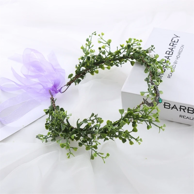 

Elegant Leaves Shape Hairband Bohemian Headband for Girls Trendy Model Show Performances Wedding Party Jewelry