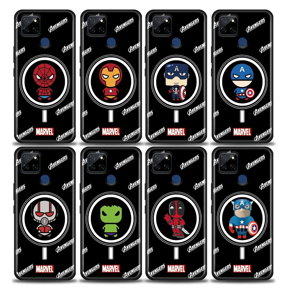 

Marvel Comics Logo Heros Funda Coque Phone Case for Realme 5 6 7 7i 8 8i 9i 9 XT GT GT2 C17 Pro 5G SE Master Neo2 TPU Case Capa