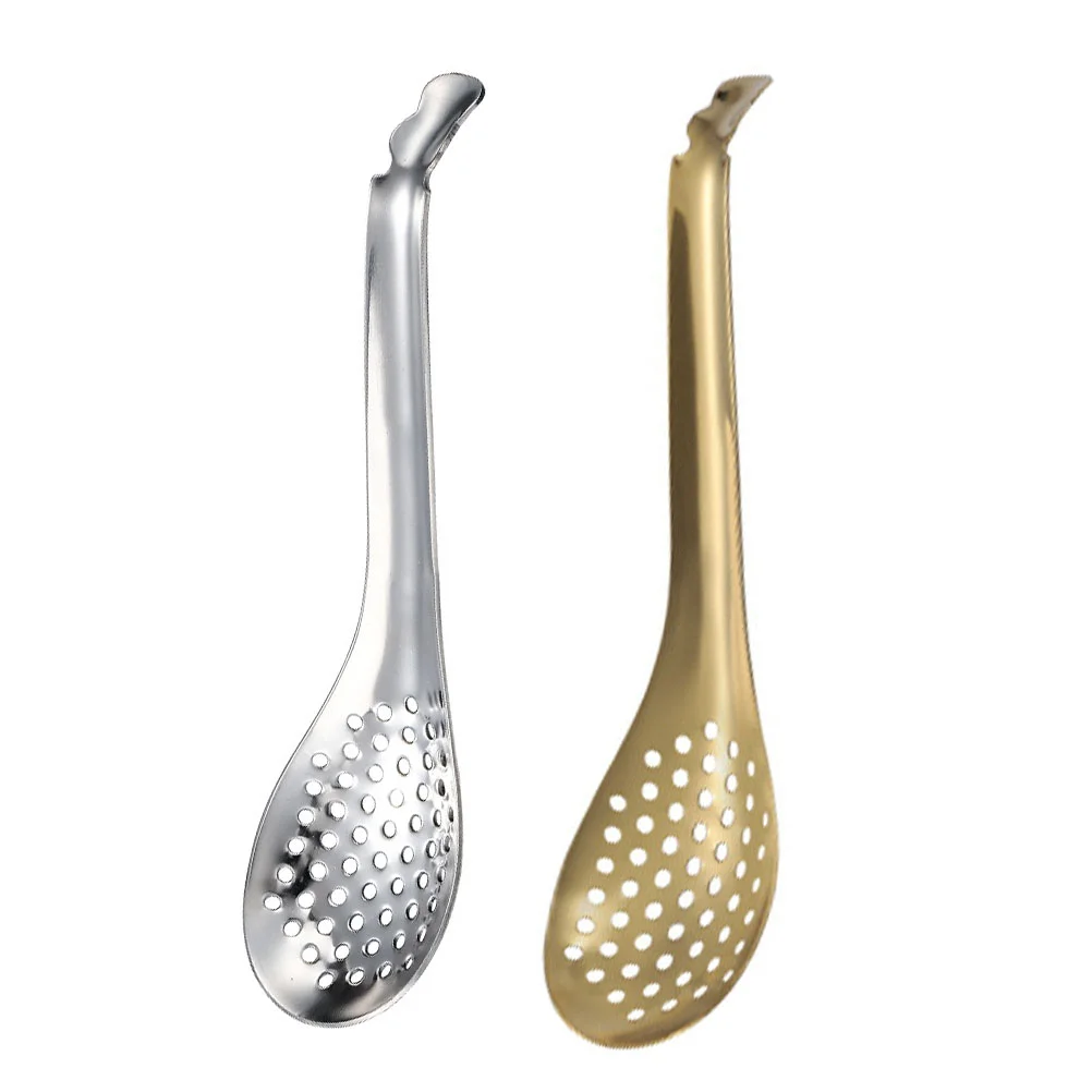 

2Pcs Colander Spoon Cooking Spoons Stainless Steel Spherification Spoon Strainer Colander Ladle