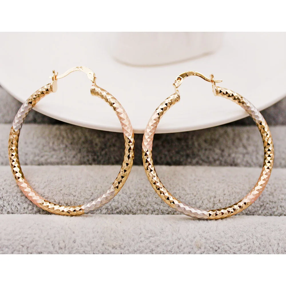 

Classic Rock Gold Plated Copper Round Hoop Earrings Hip Hop Earring For Women Fashion Jewelry Accessories Wedding Party Gift