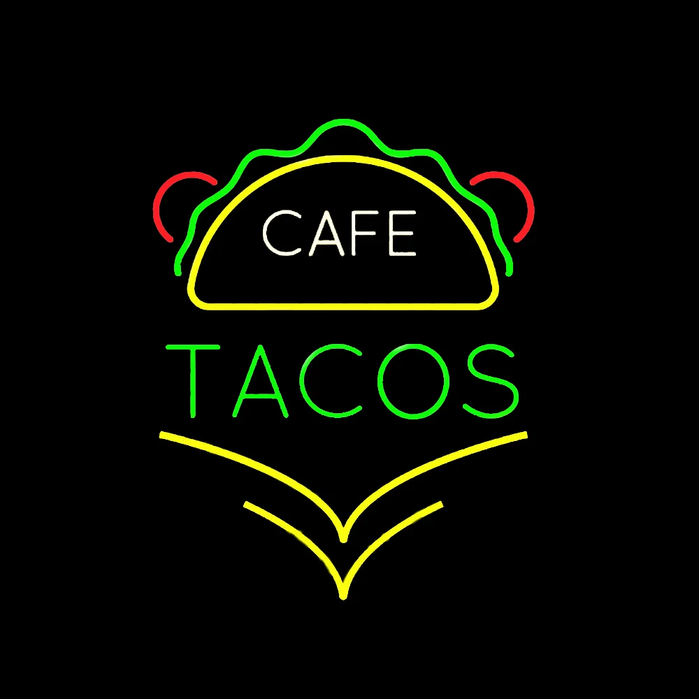 

Mexican Food Cafe Tacos Neon Light Sign Custom Handmade Real Glass Tube Restaurant Decor Advertise Display Lamp Gift 15"X19"