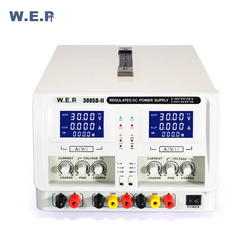 Цифровой регулируемый источник питания постоянного тока WEP 3005D-II 0-30В 0-5А (art.: 3920dcbb17506) - 3920dcbb17506