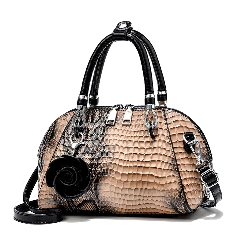 

2023 New Crocodile Pattern Shell Bag Female European and American Fashion Handbag Foreign Trade Large Capacity Shoulder Messenge