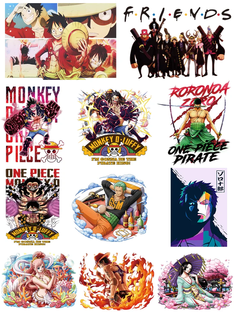 

ONE PIECE Luffy clothes stickers Anime Patches for clothes Roronoa Zoro thermo-stickers for children Ironing applications