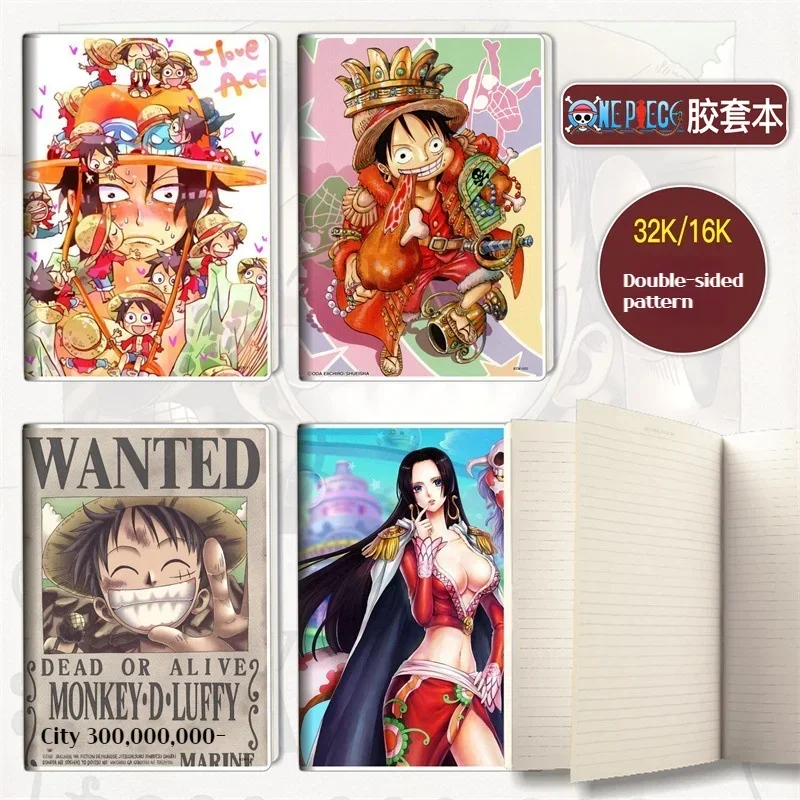 

16k/32k Anime One Piece Notebook Luffy Sauron Surrounding Figures Writing Learning Stationery Student Cartoon Gift