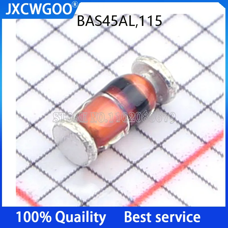 

10PCS BAS45AL,115 BAS45AL SOD-80C (125V 250mA 1V@1A ）General purpose diode New original