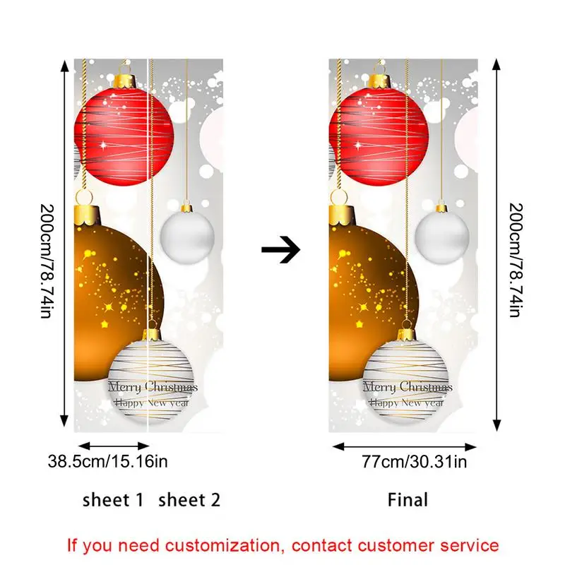 Рождественские дверные наклейки декор съемные цепляющиеся украшения забавные