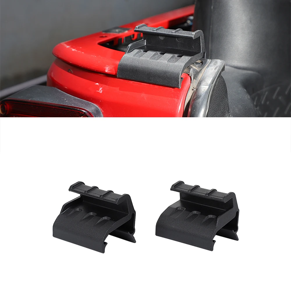 

for Jeep Wrangler JK JKU 2007-2017 Car Soft Top Rear Window Clips Retainer Brackets Tailgate Bar External Accessories ABS Black