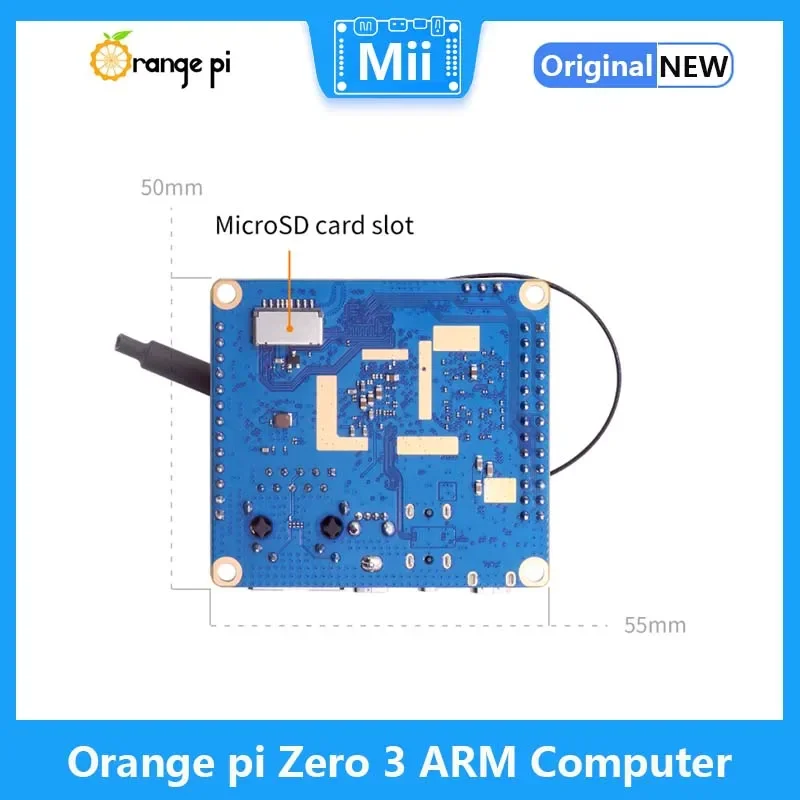 Плата разработки ARM Orange Pi Zero3 Allwinner H618 Cortex-A53 CPU 1G/1 5G/2G/4G LPDDR4 RAM Linux