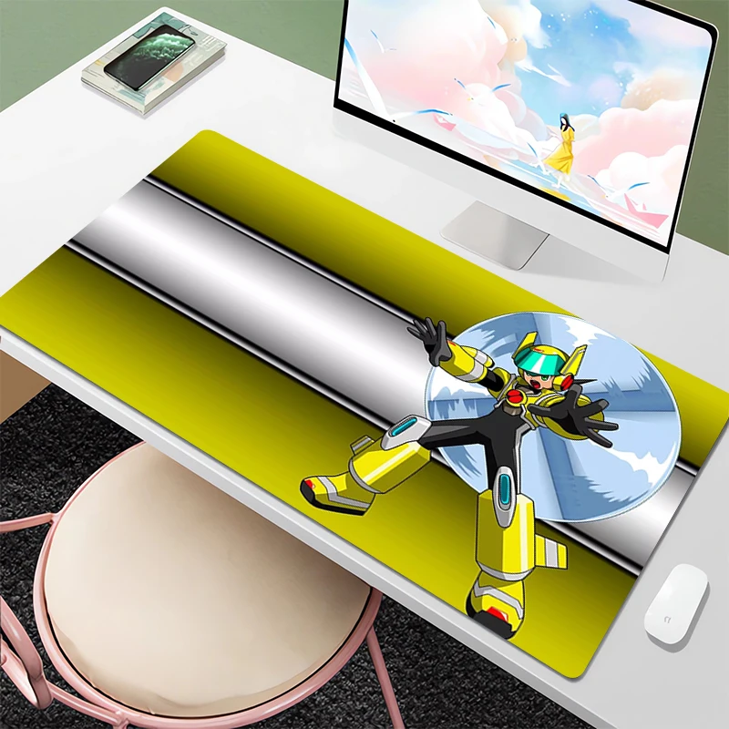 

Megaman Gaming Mousepad Anime Mouse Pad Desk Protector Table Computer Home Office Accessories Mechanical Gamer Keyboard Mat Pc