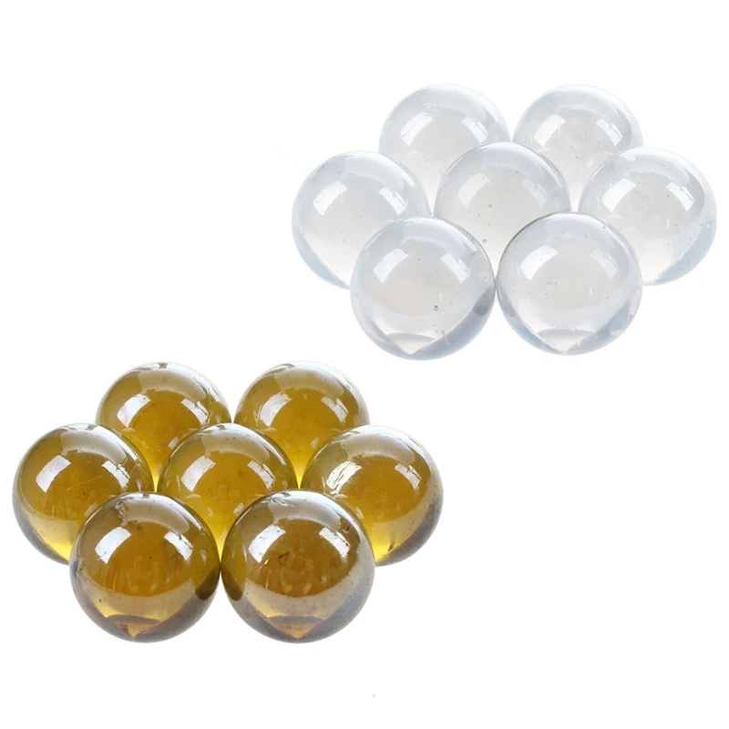 

10 шт. Мраморные Шарики 16 мм, стеклянные Мраморные Шарики, декоративные игрушки, темно-коричневые и прозрачные (2 комплекта)