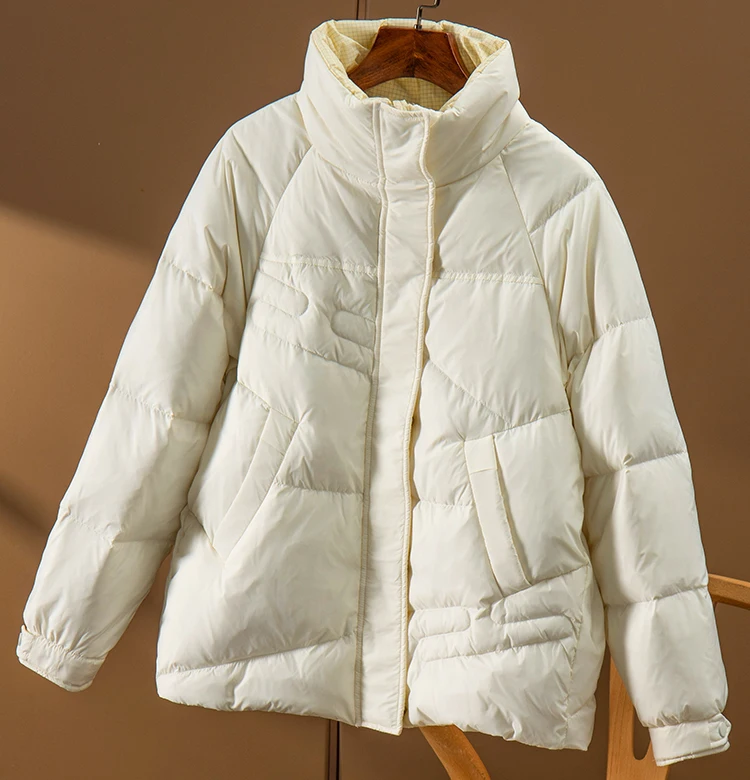 New Thin Casaco Feminino  Winter Coat Women  90%  White Duck Down  Autumn/Winter  Casual  Wide-waisted  Pockets  Women Jacket