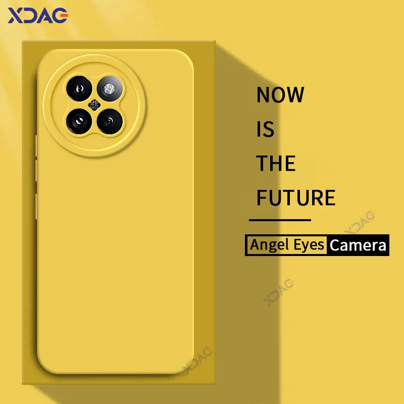 Роскошный квадратный чехол из жидкого силикона с ангельскими глазами для Xiaomi Civi 4