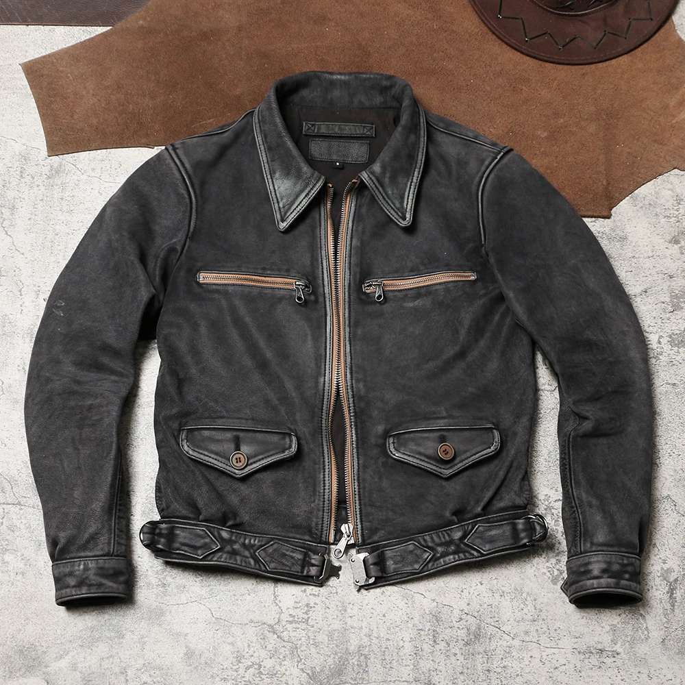 Летный костюм Defei Ground из воловьей кожи кожаное мужское и женское мотоциклетное