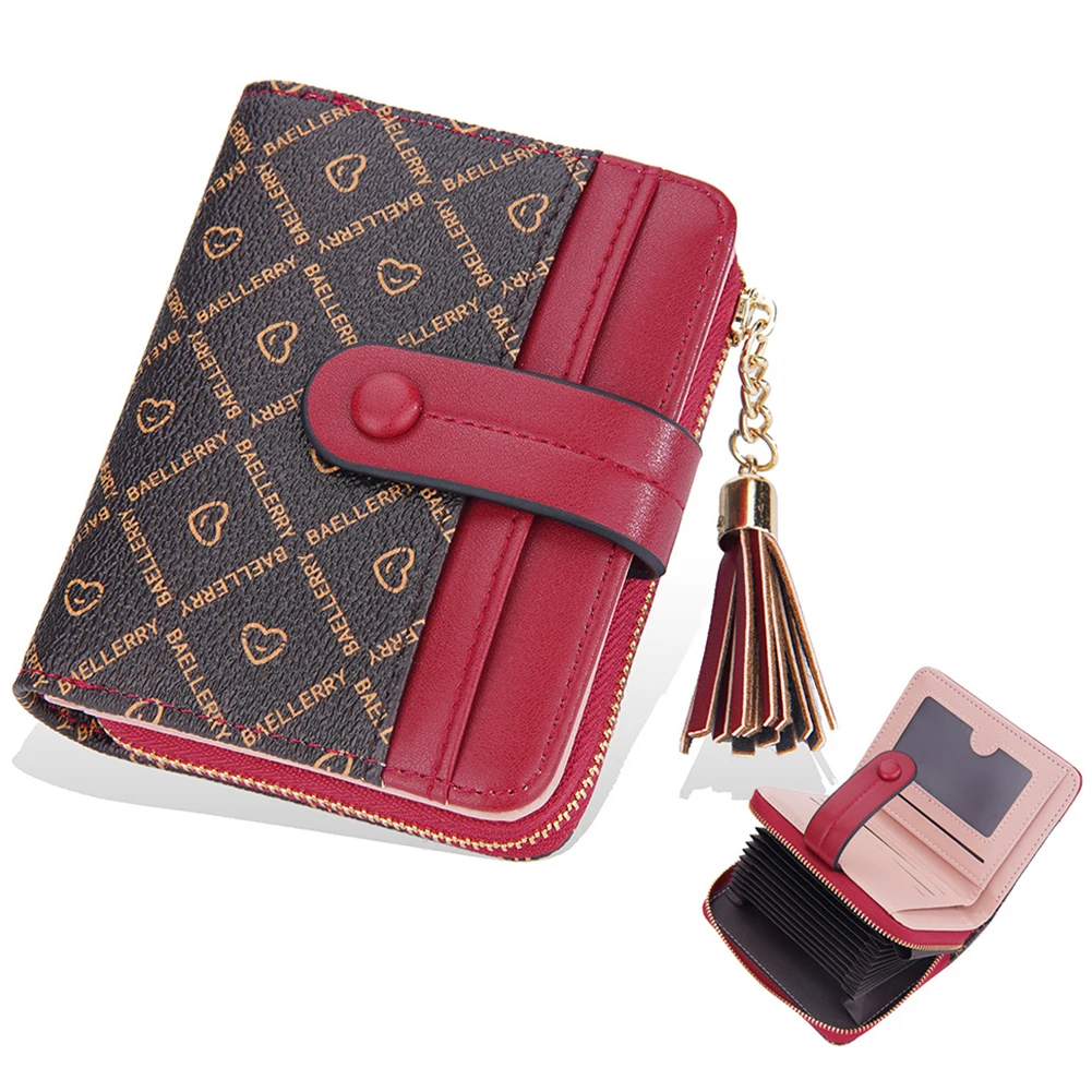 

Letter Printed Organ Card Holder Short Wallet Lightweight Multifunctional Purse Birthday Anniversary Gift Coin Purse