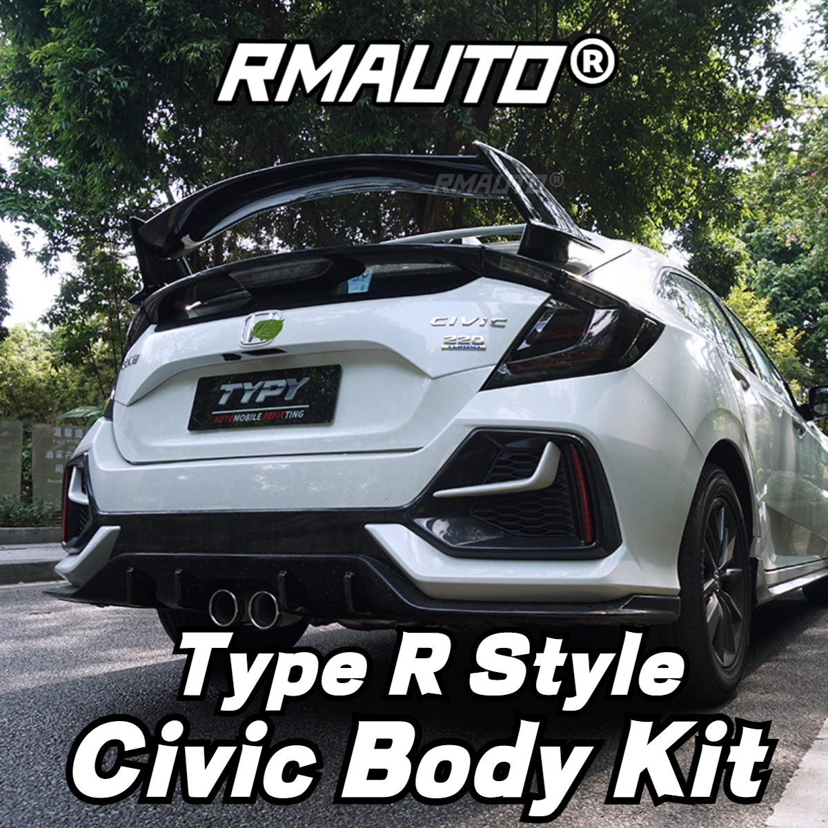 

For Honda Civic Type R Spoiler Racing Body Kit Rear Trunk Wing Front Splitter Rear Lip For Honda Civic Sedan Hatchback 2016-2021