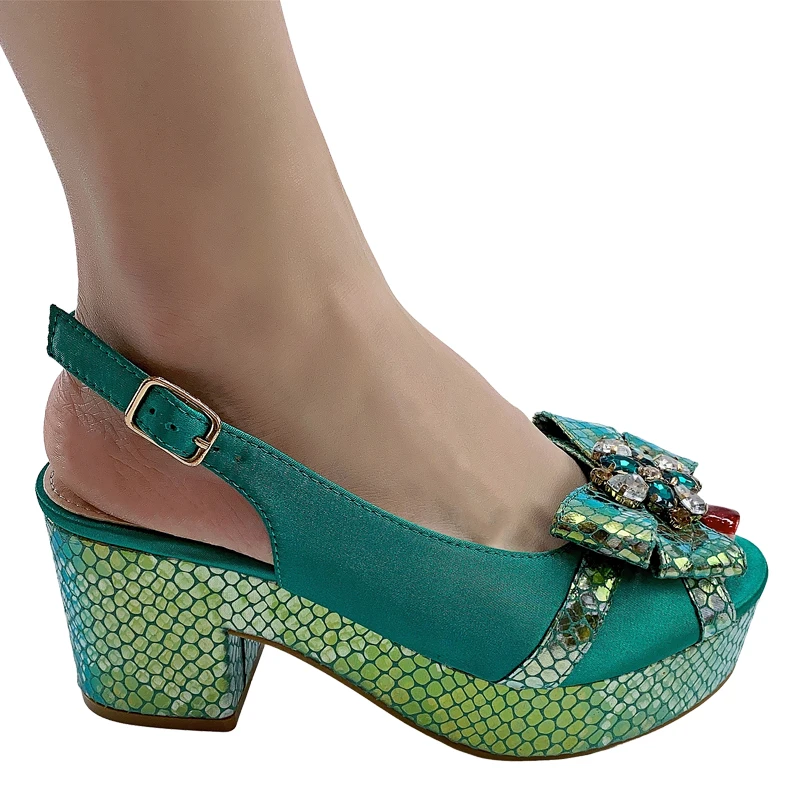 2023 Nigerian Purple Women's Party High Heels Butterfly Gem Decoration Fashion Summer Sandals Wedding Women Shoes