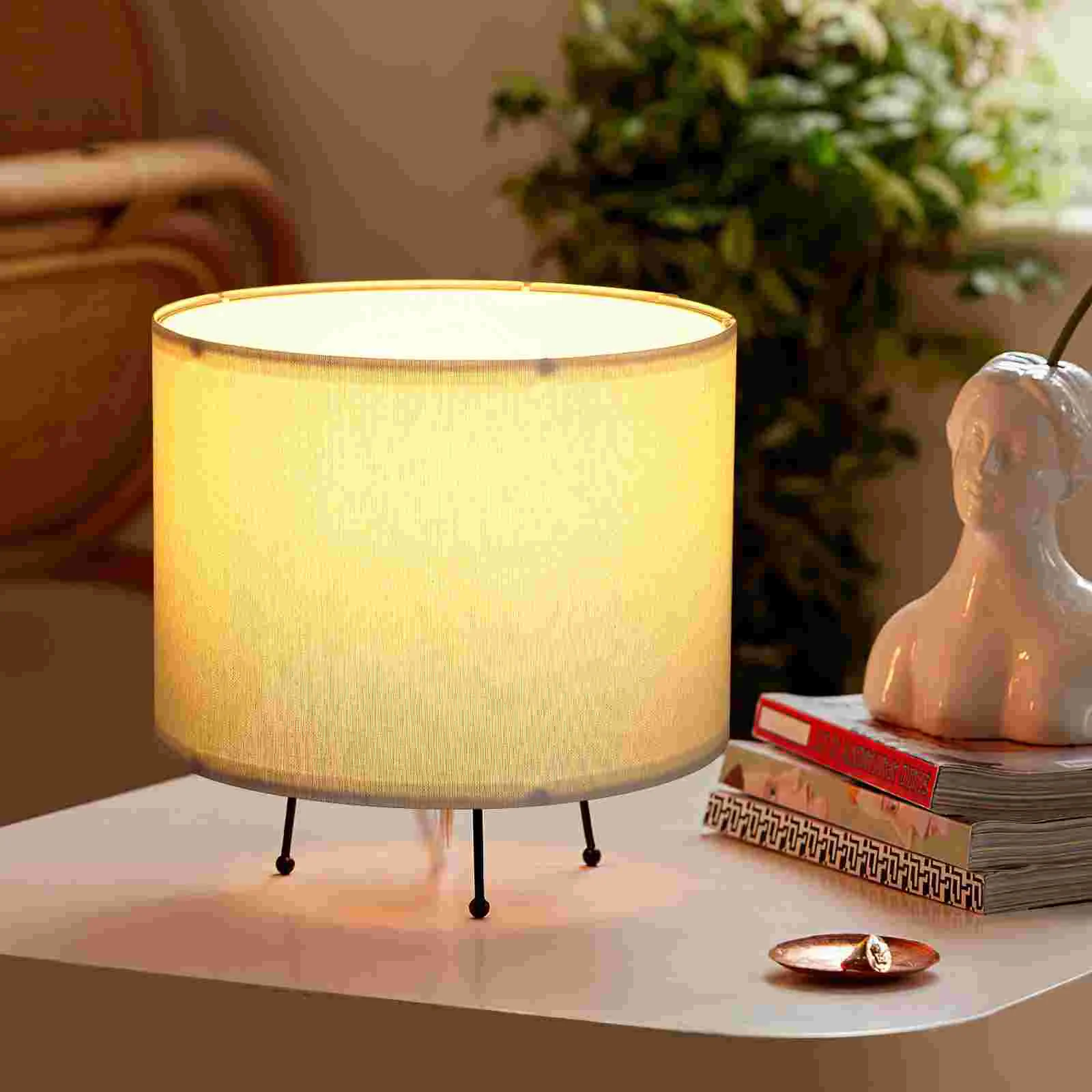 

Linen Fabric Lampshade Rustic Style Drum Lampshade Light Cover for Table Lamp Wall Lamp Bedside Lamp Floor Lamp