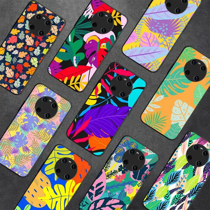

Colorful Leaves Phone Case for Huawei Y 6 9 7 5 8s prime 2019 2018 enjoy 7 plus