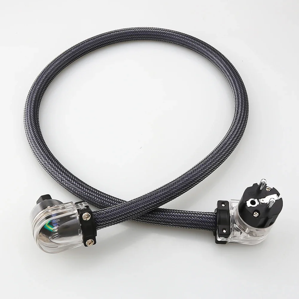HI-End OFC Schuko Кабель питания 10AWG переменного тока 90-градусный кабель европейского