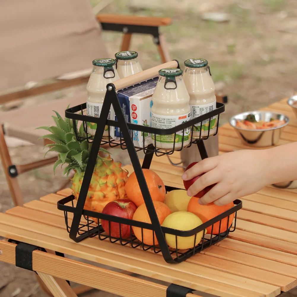 

Portable Foldable Table Storage Holder Hanging Basket Wild Rack Camping Rack for Chair Picnic Table Hanger Storage Baske