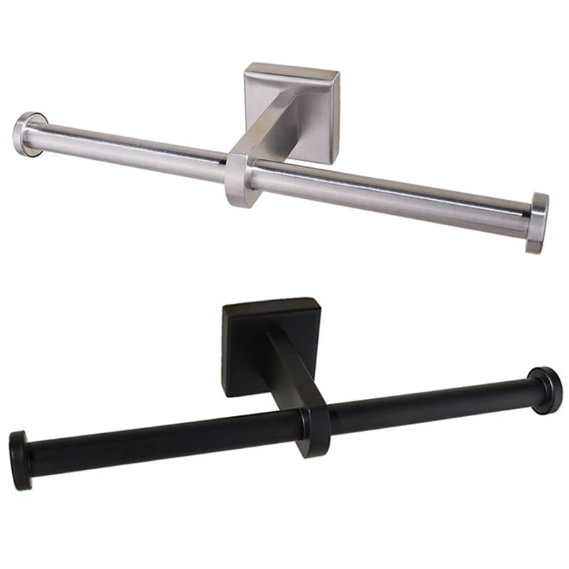 

Stainless Steel Toilet Roll Holder Double Ring Toilet Paper Holder Wall Mounted Bathroom Toilet Paper Shelf