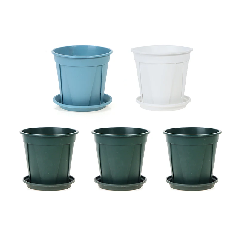 

5pcs/pack Flower Pot Square Resin Planter Nursery Garden Desk Home Decor Candy With Trays