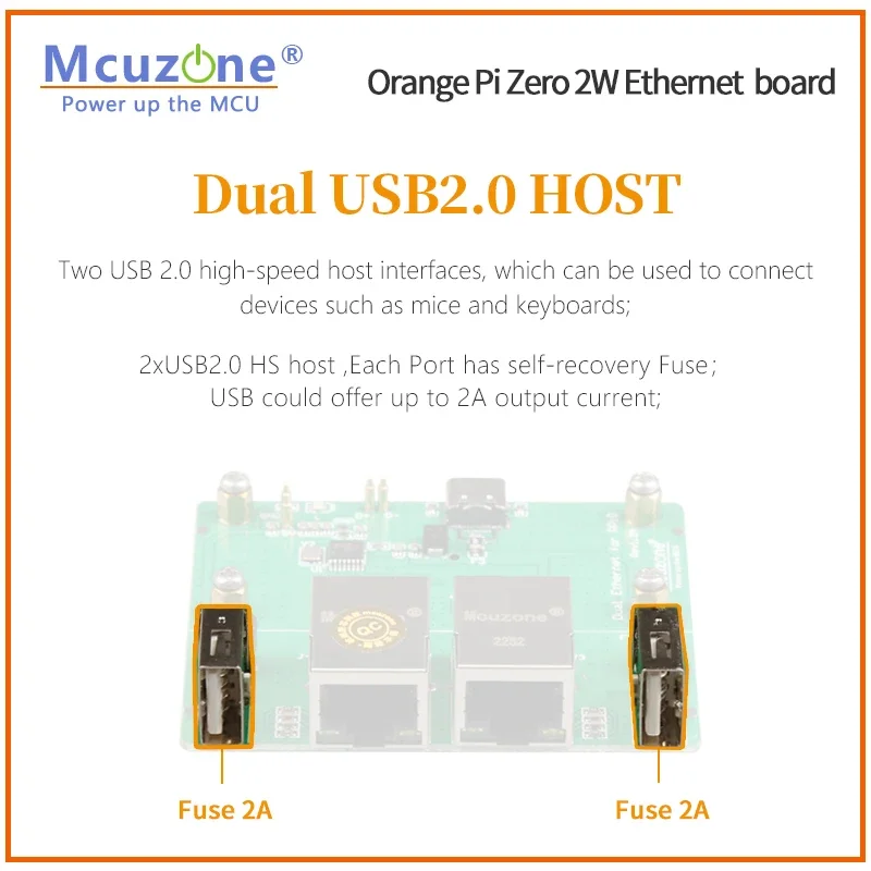 Плата расширения Orange Pi Zero 2 Вт Ethernet хост с двумя USB-портами | Двойной