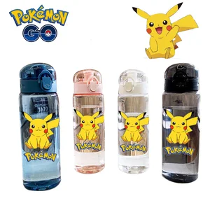 New Cartoon Pokemon Pikachu Sports Water Bottle Outdoor Water Bottle Plastic Portable Water Cup Wome