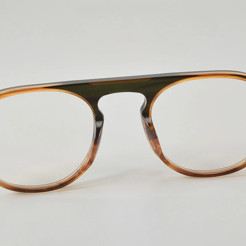 Ретро черепаховый мужской пилот овальная оправа для очков из чистого титана AEV-008