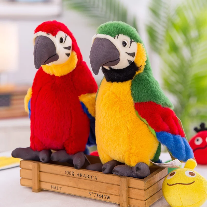 

Cartoon Parrot Electric Talking Plush Toy Speaking Record Repeats Waving Wings Electroni Bird Stuffed Plush Toy As Gift For Kids