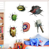 disney marvel legends spiderman hulk 3d wall stickers kids bedroom home decor wallpaper creative car scratch stickers men gifts