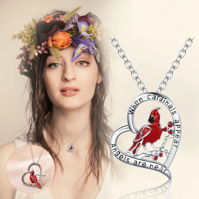 

Лидер продаж, изысканное ожерелье с кулоном в форме сердца, аксессуары для кардинала, ожерелья для женщин, ожерелье, женская бижутерия, пода...