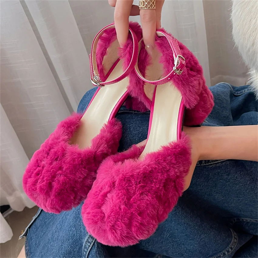 

Женские босоножки на высоком каблуке, Новинка лета 2023, роскошные кожаные босоножки на шнуровке, женские офисные босоножки с плюшевой подкладкой, туфли-лодочки, Прямая поставка