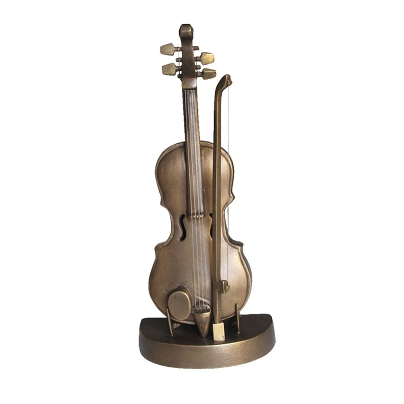 

European-Style High-End Copper Creative Decorative Violin Luxury Home Villa Desktop Crafts