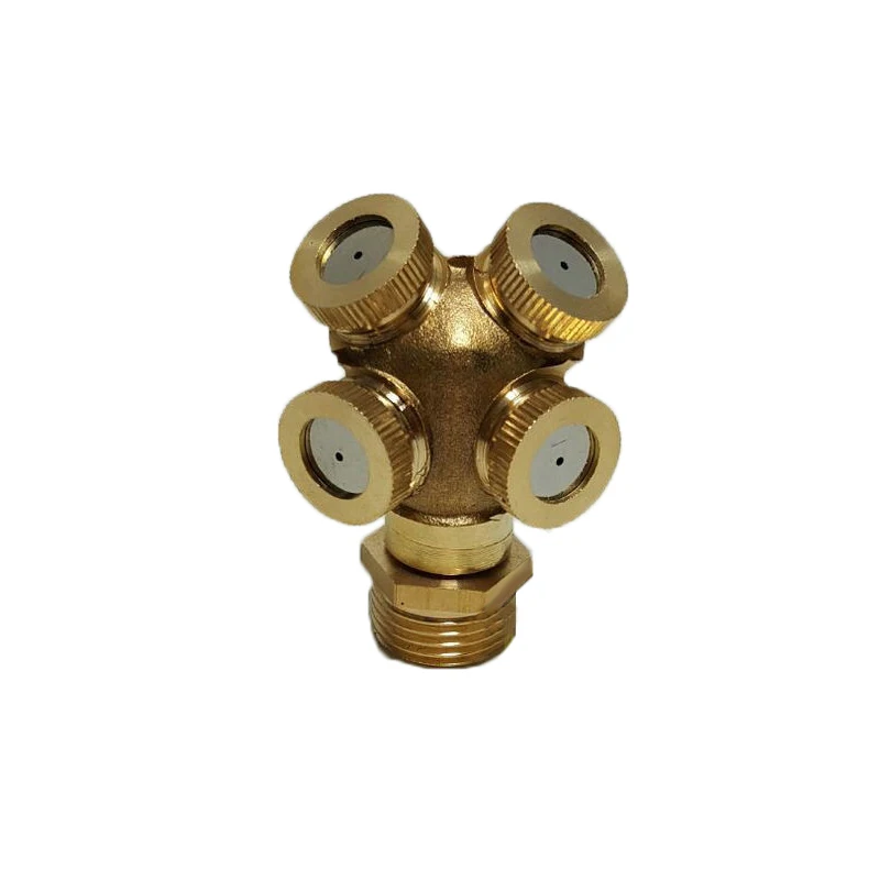 

4 Hole Adjustable Brass Spray Misting Nozzle Garden Sprinklers Irrigation Fitting Home Watering Garden Tools