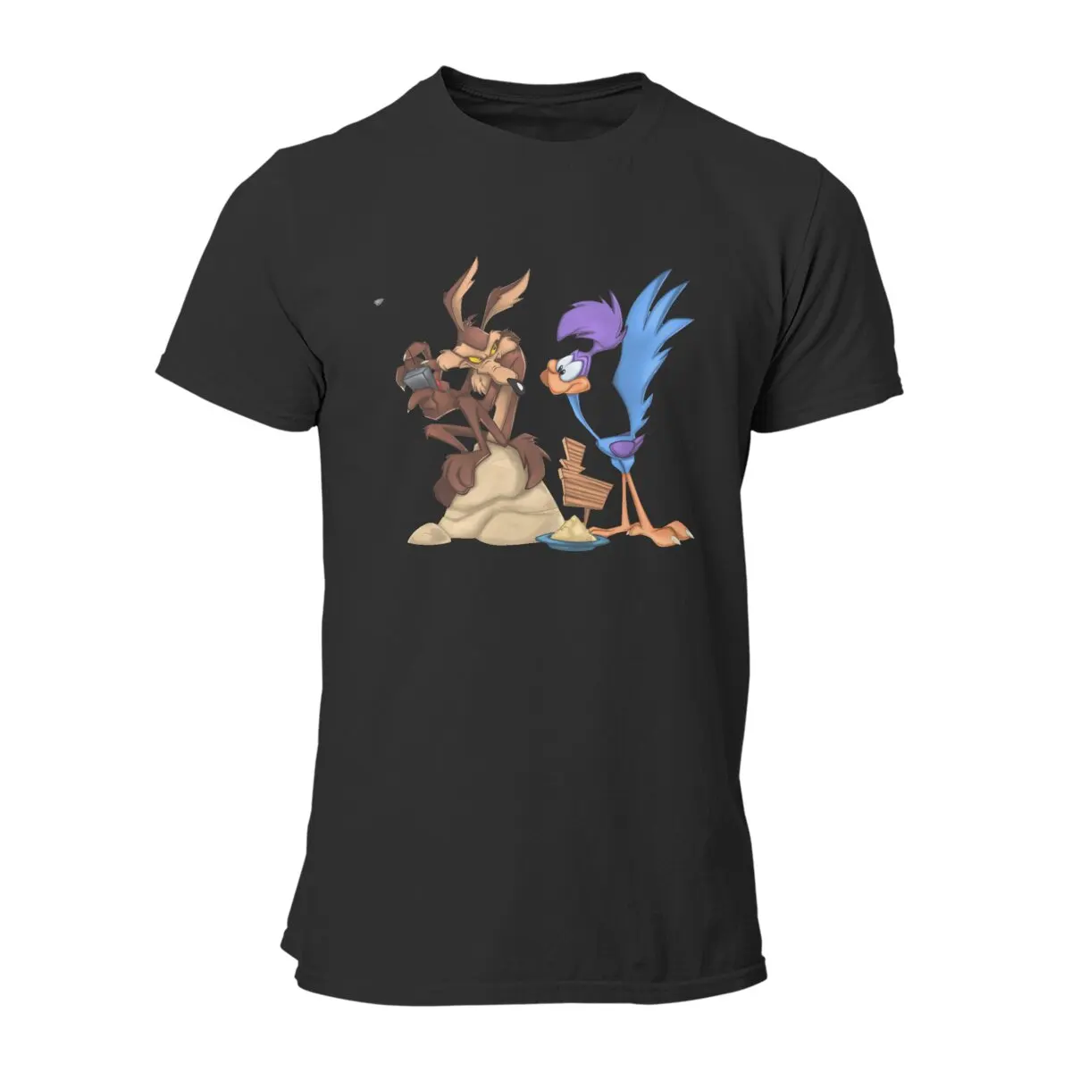 

Roadrunner And El Coyote Control the Remote Men T Shirts Cartoon Tee Shirt Short Sleeve T-Shirts 100% Cotton 4XL 5XL 6XL Tops
