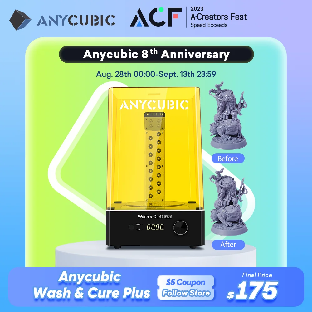 

ANYCUBIC Wash and Cure Plus Washing Model and Curing Model 2 in 1 For Photon Mono X 6K M3 MAX Plus Large Resin LCD 3d Printer