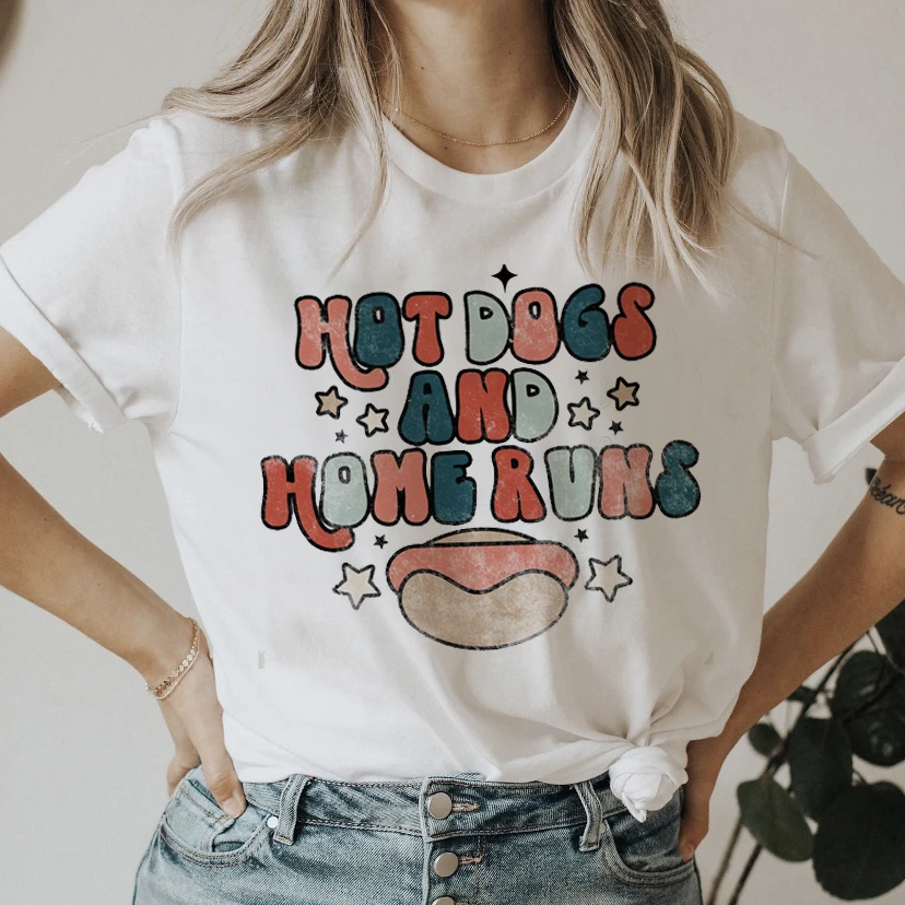 

Women Clothing Hot DogLetter Trend Retro Print Female Top Short Sleeve Tee Casual Summer Clothes Tshirt Fashion Graphic T-shirt