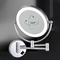 folding magnifying round bathroom mirror vanity holder led mirror smart wall mounted modern elegant espejo washroom accessories