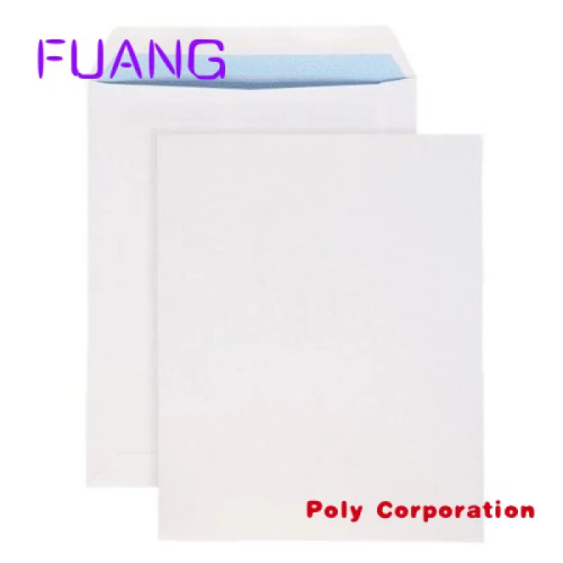 Recyclable kraft paper A4 C4 Plain white Envelope with sealing double-sided tape